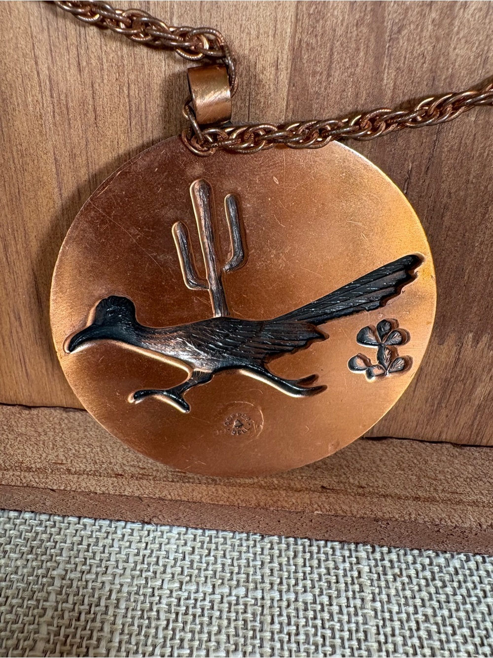 Bell Trading Post Copper Roadrunner Medallion Pendant Necklace - Picture 5 of 12